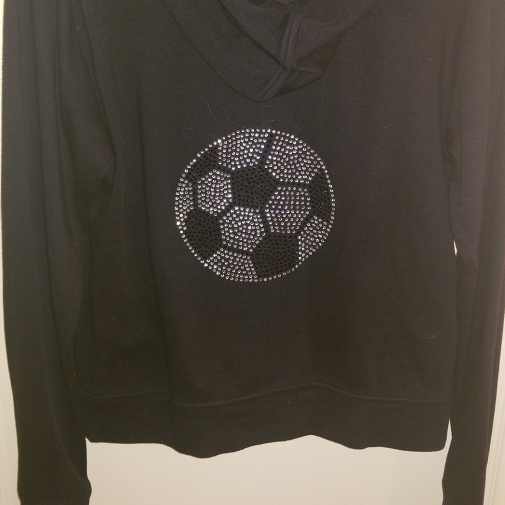 Size L black soccer hoodie